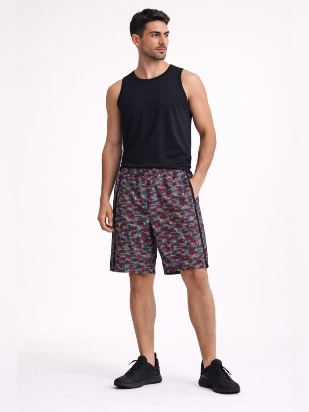 Lululemon Shorts Men Small Red Camouflage Pace Breaker 9" Inseam Lined Digi Camo